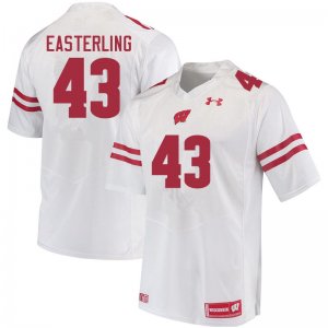 Men's Wisconsin Badgers NCAA #43 Quan Easterling White Authentic Under Armour Stitched College Football Jersey JN31Y35RH